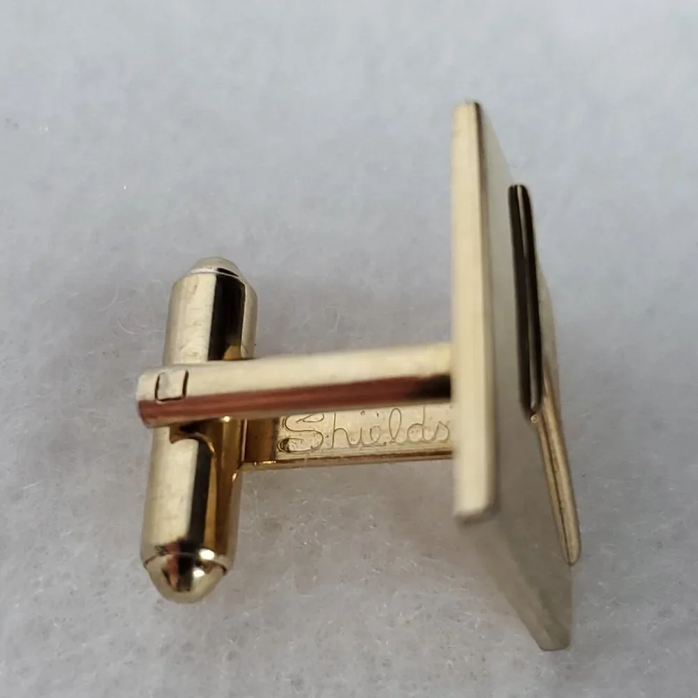 Vintage Cufflinks Gold Tone Square Rectangle Swank Hickok Unbranded Lot Of 5 Pr